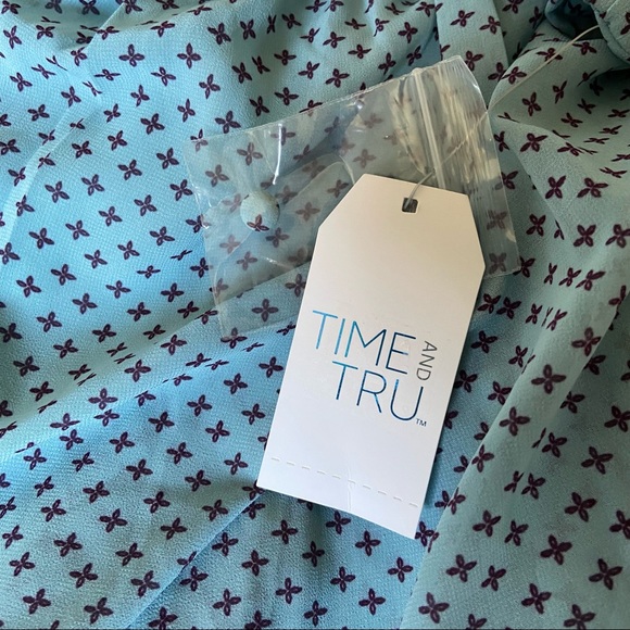 NWT Time & True Flowy Chiffon Boho Embroidered Peasant Dress Size M Cottagecore - Picture 10 of 11